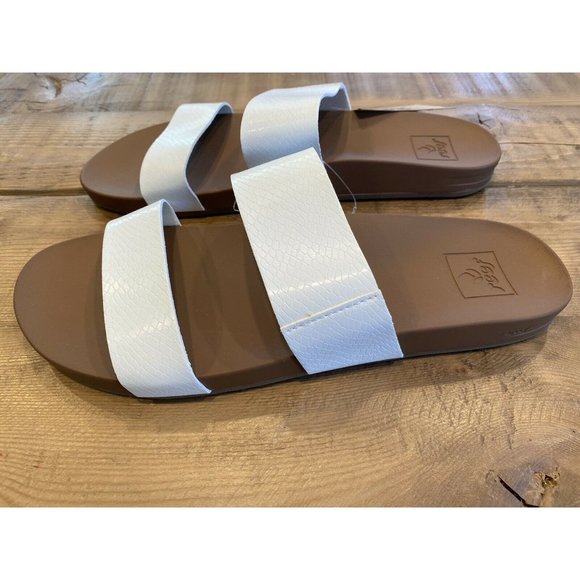Reef Women’s Vista Sandals Vegan Leather Slides Wi - Picture 2 of 4